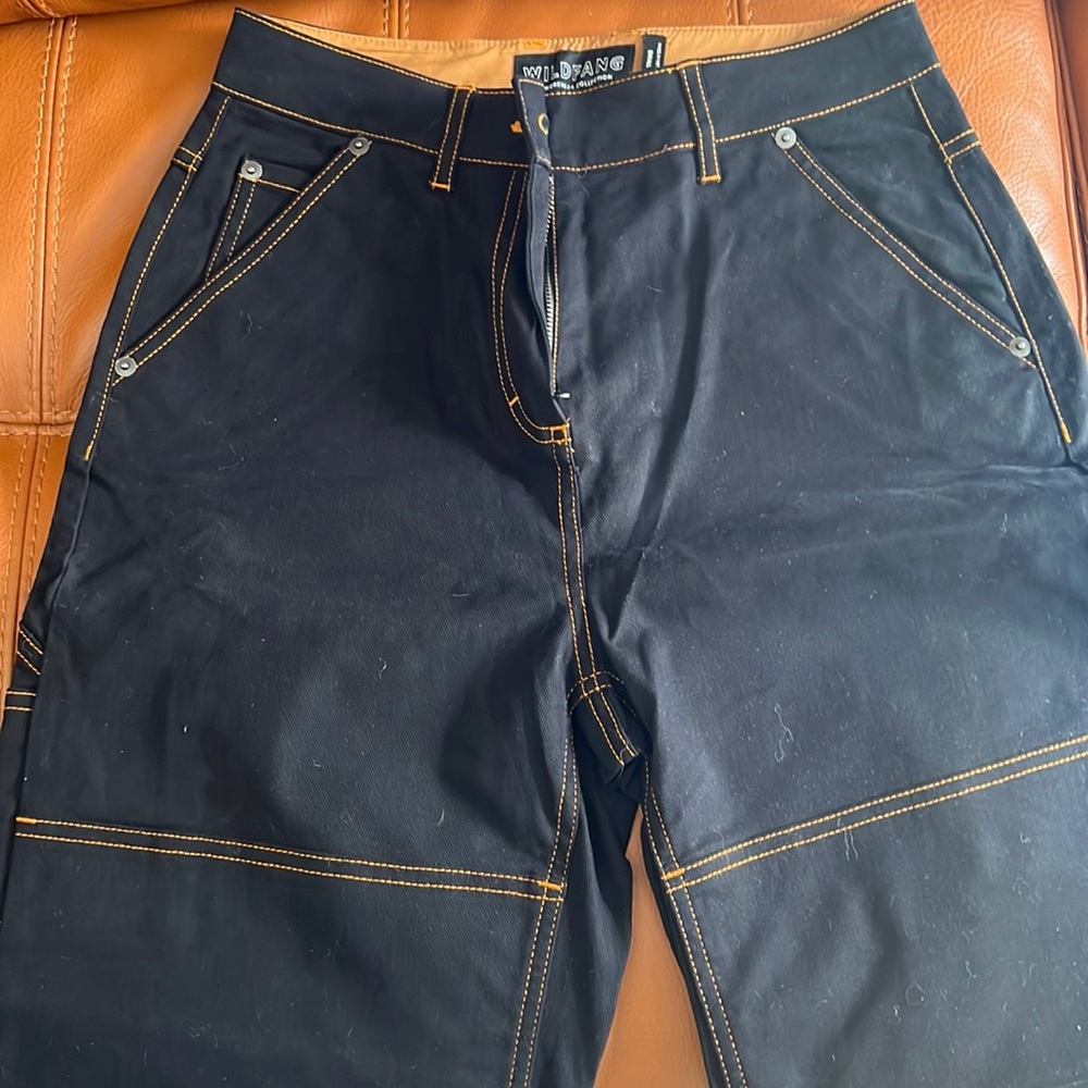 NWT Wildfang Cargo pants . Black w yellow stitching! Sz Small.